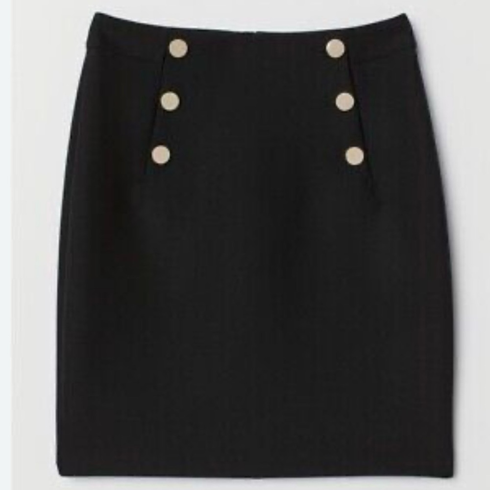 Beautiful H&M pencil shirt with gold buttons